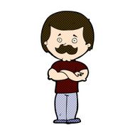 comic cartoon manly mustache man N3