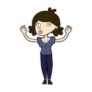 comic cartoon woman surrendering N3