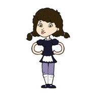 comic cartoon happy waitress woman N3