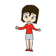 comic cartoon woman shrugging shoulders N114