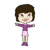 comic cartoon woman pointing N49