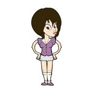 comic cartoon woman with hands on hips N54