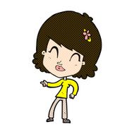 comic cartoon happy woman pointing N16