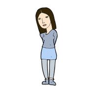 comic cartoon woman waiting N4