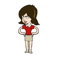 comic cartoon annoyed woman with hands on hips N3