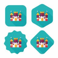 Castle flat icon with long shadow eps10 N12