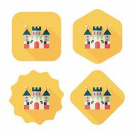 Castle flat icon with long shadow eps10 N13