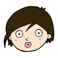 comic cartoon surprised female face N12