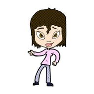 comic cartoon relaxed woman pointing N3