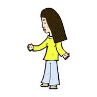 comic cartoon woman with open arms N27
