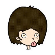 comic cartoon surprised female face N13