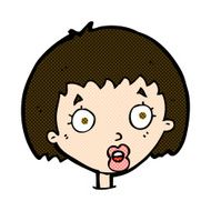comic cartoon surprised female face N14
