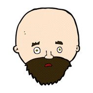 comic cartoon shocked man with beard N4