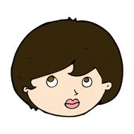 comic cartoon female face looking upwards N3