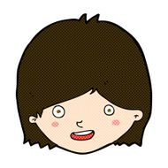 comic cartoon happy female face N41