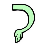 comic cartoon monster arm N16