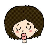 comic cartoon woman with eyes closed N2