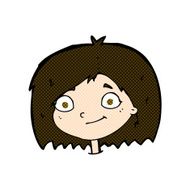 comic cartoon happy female face N43