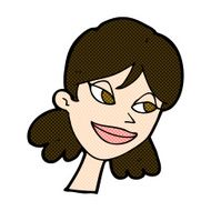 comic cartoon happy female face N45