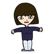 comic cartoon woman with open arms N29