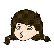 comic cartoon pretty female face N21
