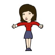 comic cartoon woman shrugging shoulders N116