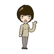 comic cartoon woman waving N82