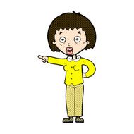 comic cartoon shocked woman N22