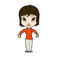 comic cartoon woman shrugging shoulders N117