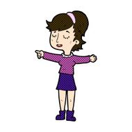 comic cartoon happy woman pointing N17