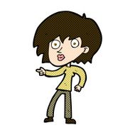 comic cartoon surprised woman pointing N3