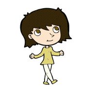 comic cartoon girl with no worries N3