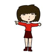 comic cartoon girl pointing N7