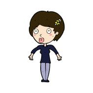 comic cartoon shocked woman N23