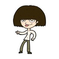 comic cartoon happy woman pointing N18