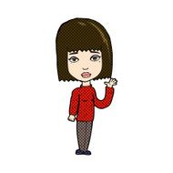 comic cartoon woman waving N85