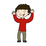 comic cartoon excited boy N32