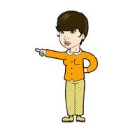 comic cartoon woman pointing finger of blame N3