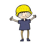 comic cartoon boy with positive attitude N6