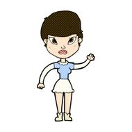 comic cartoon woman waving N86