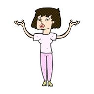 comic cartoon woman holding up hands N5