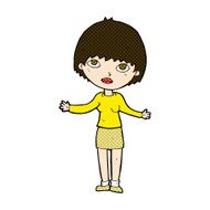 comic cartoon woman shrugging N15