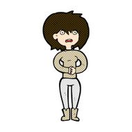 comic cartoon worried woman N18