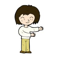 comic cartoon woman gestureing welcome N3