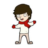 comic cartoon boy in winter clothes N3