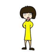 comic cartoon curious woman N15