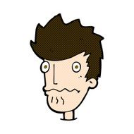 comic cartoon nervous man N29