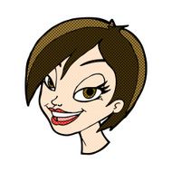comic cartoon pretty female face N23