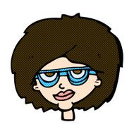 comic cartoon woman wearing spectacles N9