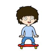 comic cartoon boy on skateboard N3